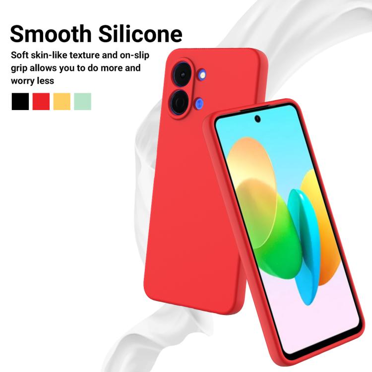 For Tecno Spark Go 3 Solid Color Liquid Silicone Dropproof Full Coverage Phone Case