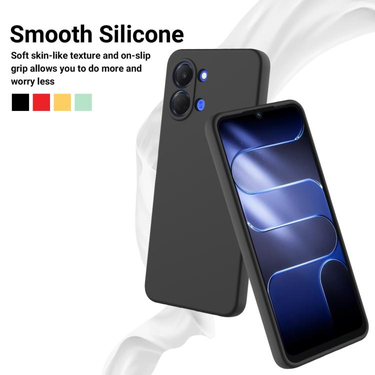 For Tecno Pop 20 4G Solid Color Liquid Silicone Dropproof Full Coverage Phone Case