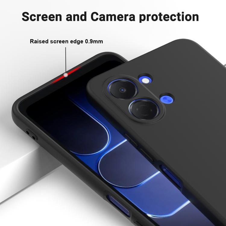 For Tecno Pop 20 4G Solid Color Liquid Silicone Dropproof Full Coverage Phone Case