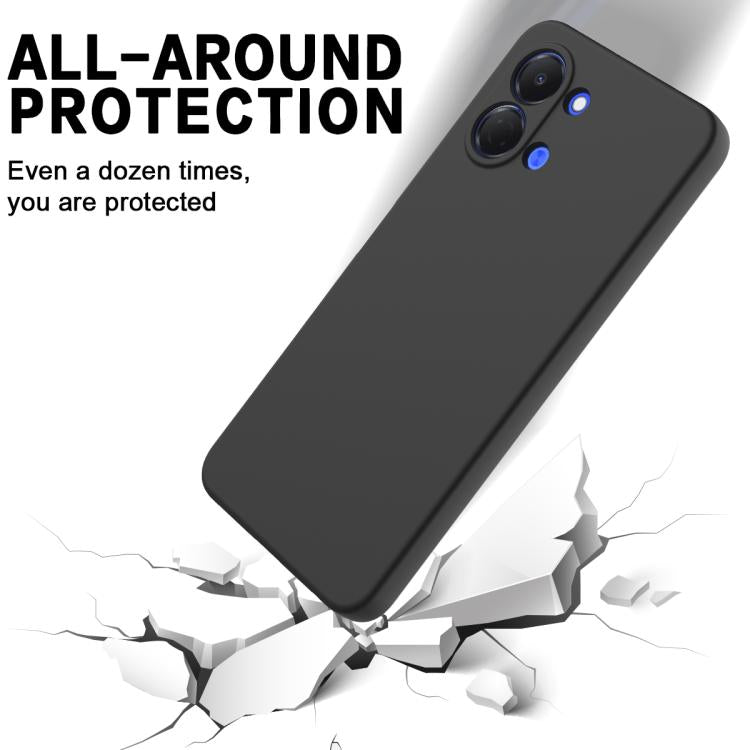 For Tecno Pop 20 4G Solid Color Liquid Silicone Dropproof Full Coverage Phone Case