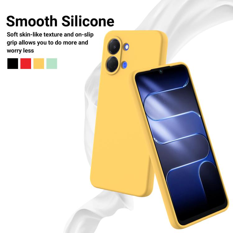 For Tecno Pop 20 4G Solid Color Liquid Silicone Dropproof Full Coverage Phone Case