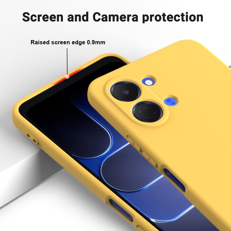 For Tecno Pop 20 4G Solid Color Liquid Silicone Dropproof Full Coverage Phone Case