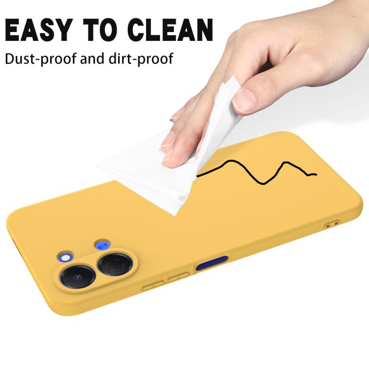 For Tecno Pop 20 4G Solid Color Liquid Silicone Dropproof Full Coverage Phone Case