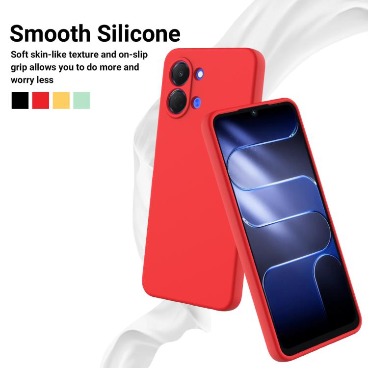 For Tecno Pop 20 4G Solid Color Liquid Silicone Dropproof Full Coverage Phone Case