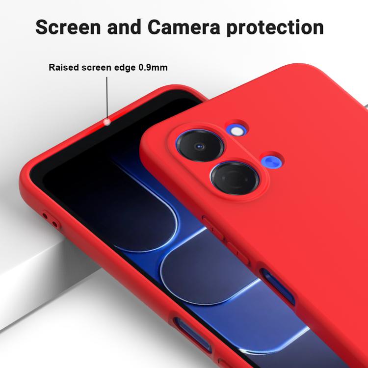 For Tecno Pop 20 4G Solid Color Liquid Silicone Dropproof Full Coverage Phone Case