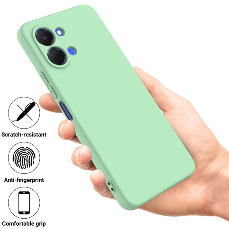 For Tecno Pop 20 4G Solid Color Liquid Silicone Dropproof Full Coverage Phone Case
