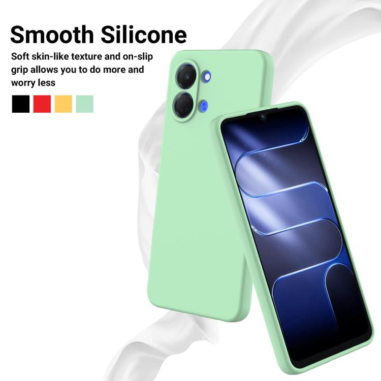 For Tecno Pop 20 4G Solid Color Liquid Silicone Dropproof Full Coverage Phone Case