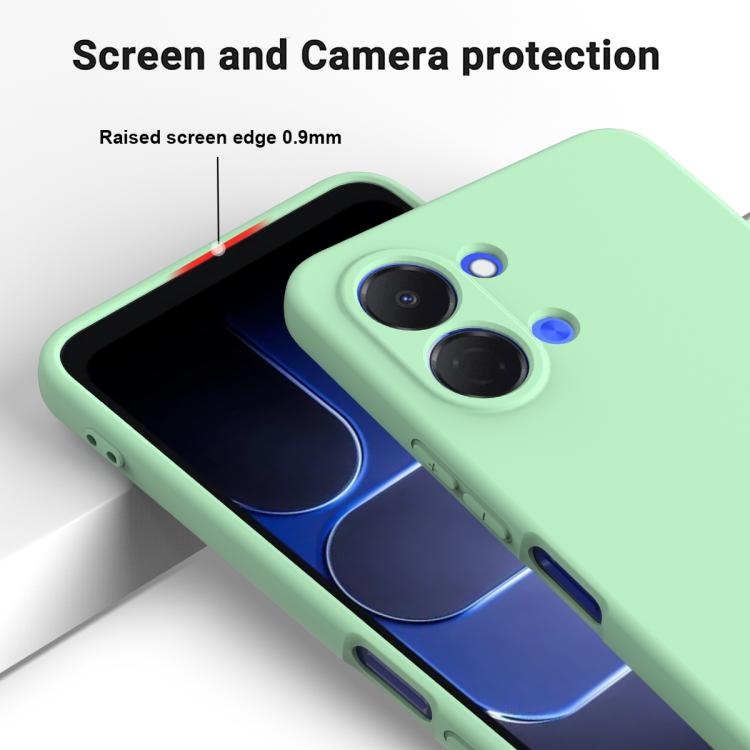 For Tecno Pop 20 4G Solid Color Liquid Silicone Dropproof Full Coverage Phone Case
