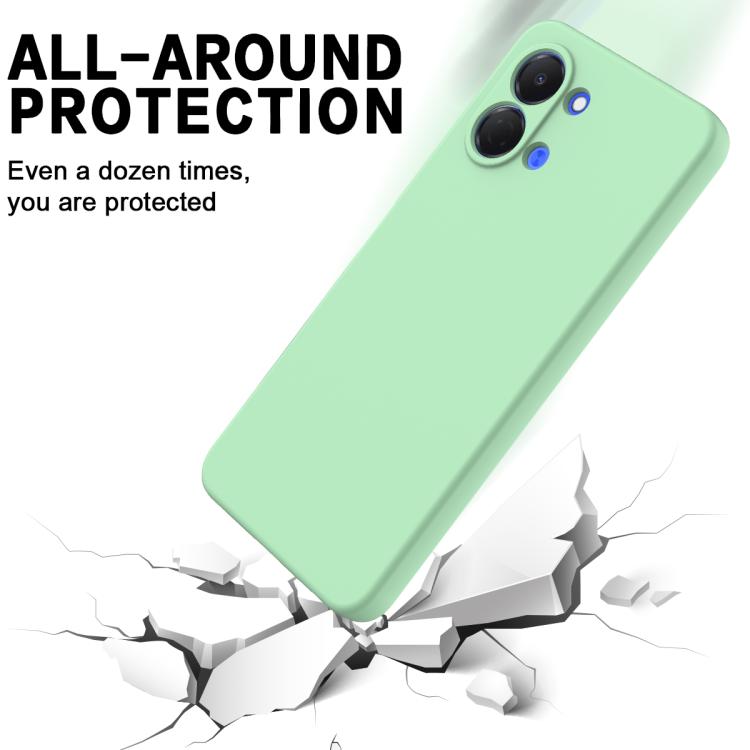 For Tecno Pop 20 4G Solid Color Liquid Silicone Dropproof Full Coverage Phone Case
