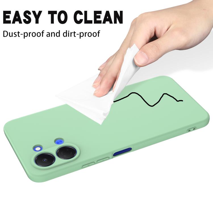 For Tecno Pop 20 4G Solid Color Liquid Silicone Dropproof Full Coverage Phone Case