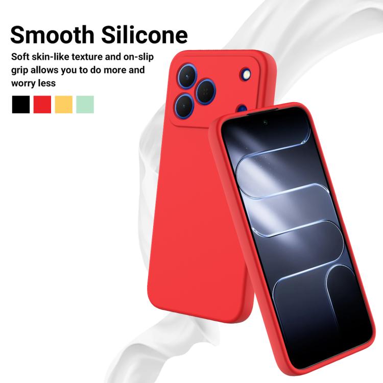 For Tecno Spark 50 4G Solid Color Liquid Silicone Dropproof Full Coverage Phone Case