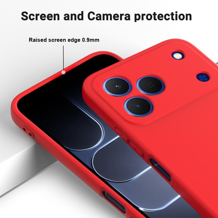 For Tecno Spark 50 4G Solid Color Liquid Silicone Dropproof Full Coverage Phone Case