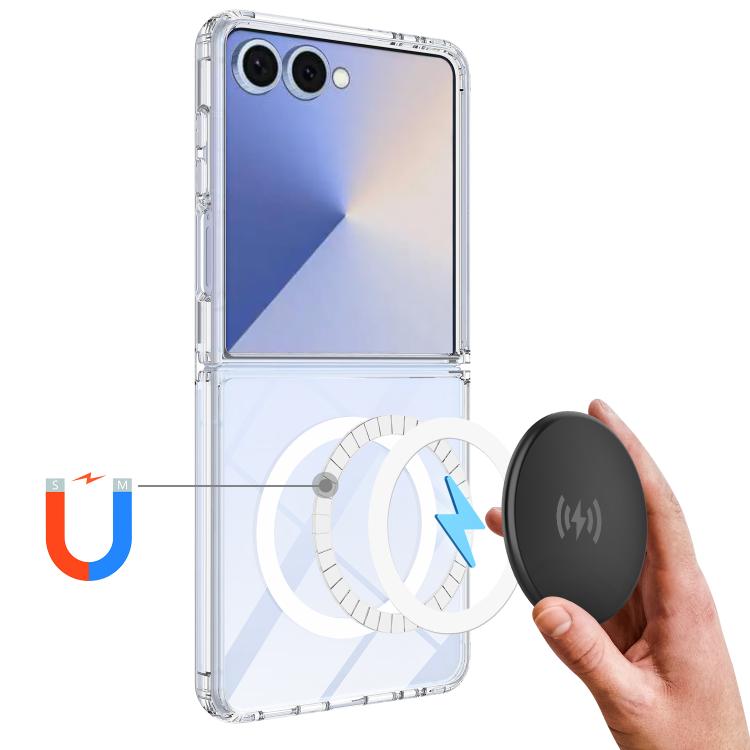 For Samsung Galaxy Z Flip7 5G MagSafe Transparent Acrylic Phone Case