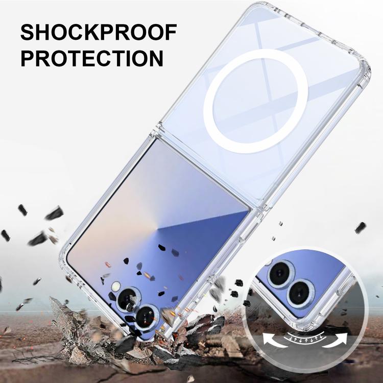 For Samsung Galaxy Z Flip7 5G MagSafe Transparent Acrylic Phone Case