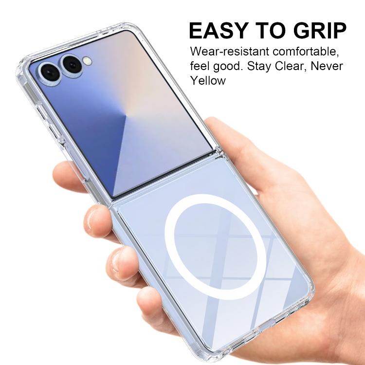 For Samsung Galaxy Z Flip7 5G MagSafe Transparent Acrylic Phone Case