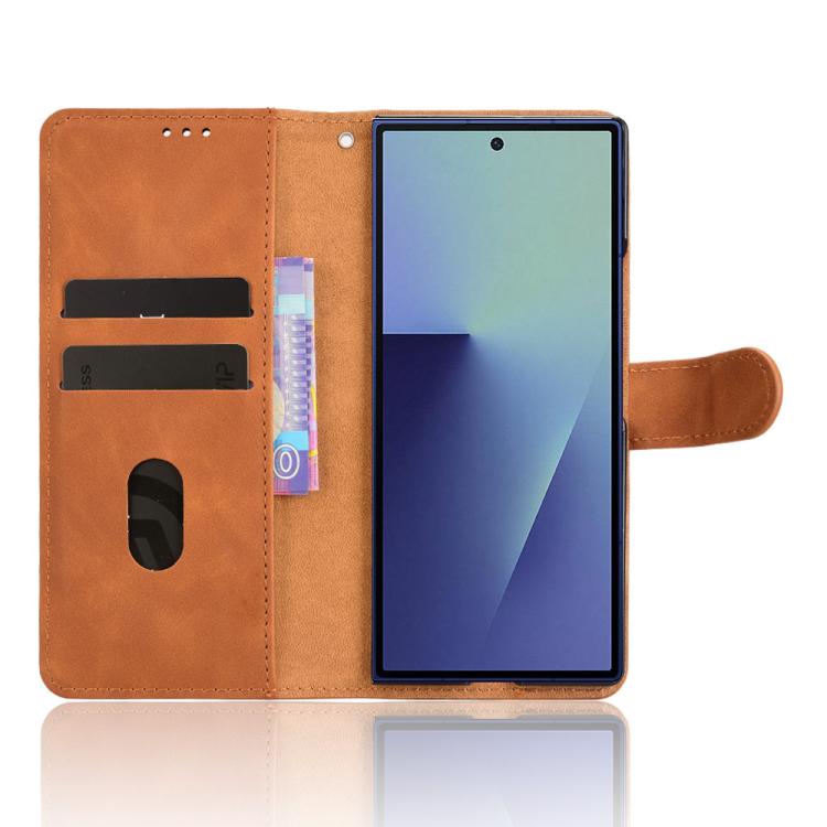 For Samsung Galaxy Z Fold7 5G Skin Feel Magnetic Flip Leather Phone Case