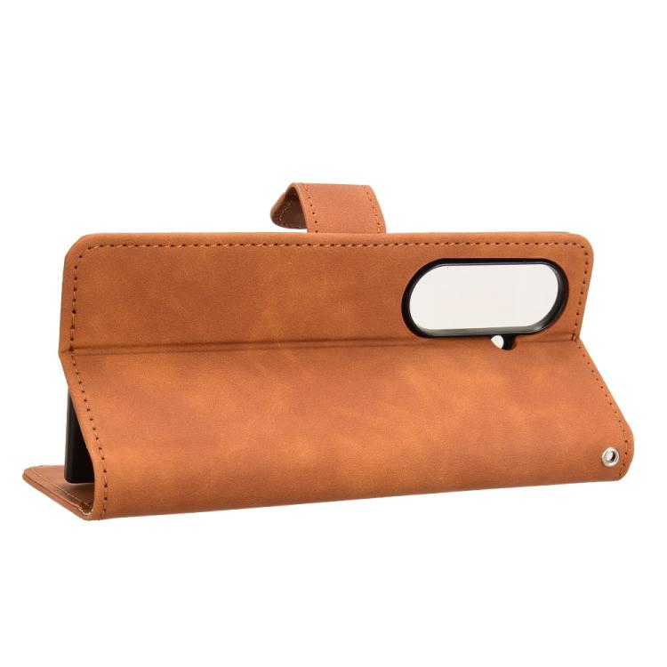 For Samsung Galaxy Z Fold7 5G Skin Feel Magnetic Flip Leather Phone Case