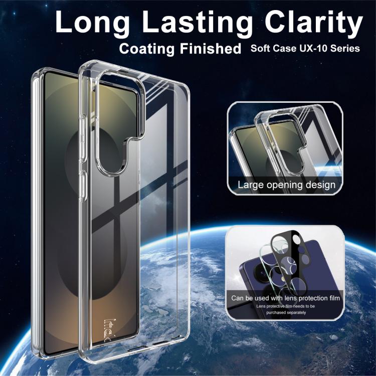 For Samsung Galaxy S25 Ultra 5G imak UX-10 Series Transparent Shockproof TPU Phone Case - Transparent