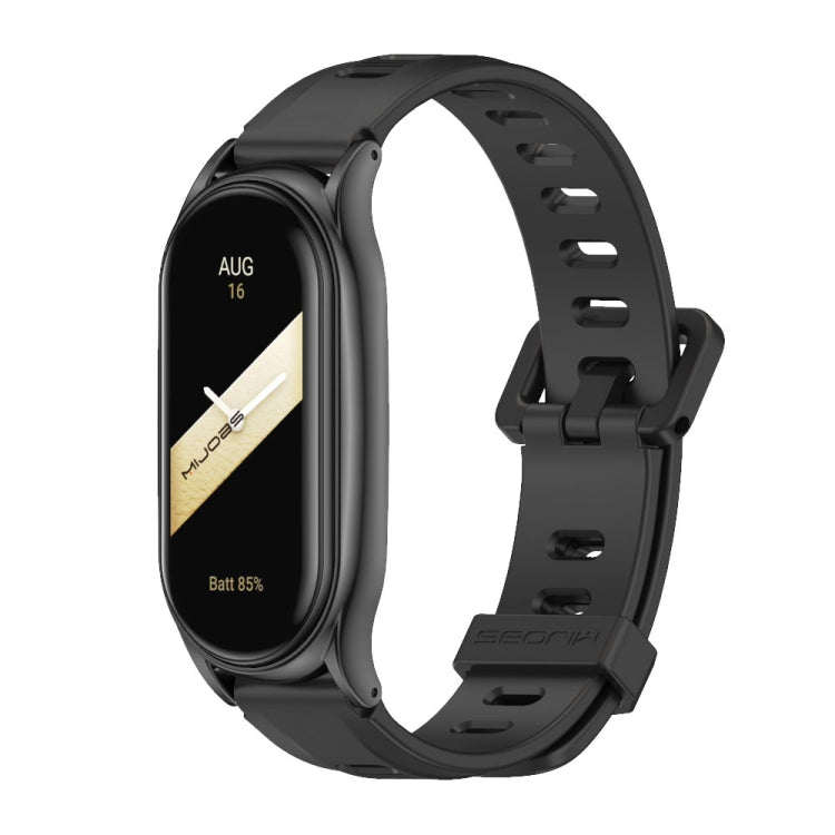For Xiaomi Mi Band 8 Mijobs Plus Case Flat Hole Silicone Watch Band