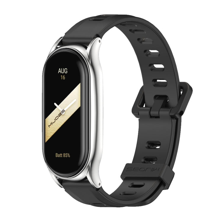 For Xiaomi Mi Band 8 Mijobs Plus Case Flat Hole Silicone Watch Band