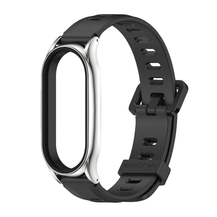 For Xiaomi Mi Band 8 Mijobs Plus Case Flat Hole Silicone Watch Band