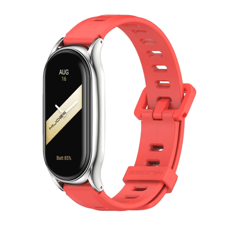 For Xiaomi Mi Band 8 Mijobs Plus Case Flat Hole Silicone Watch Band