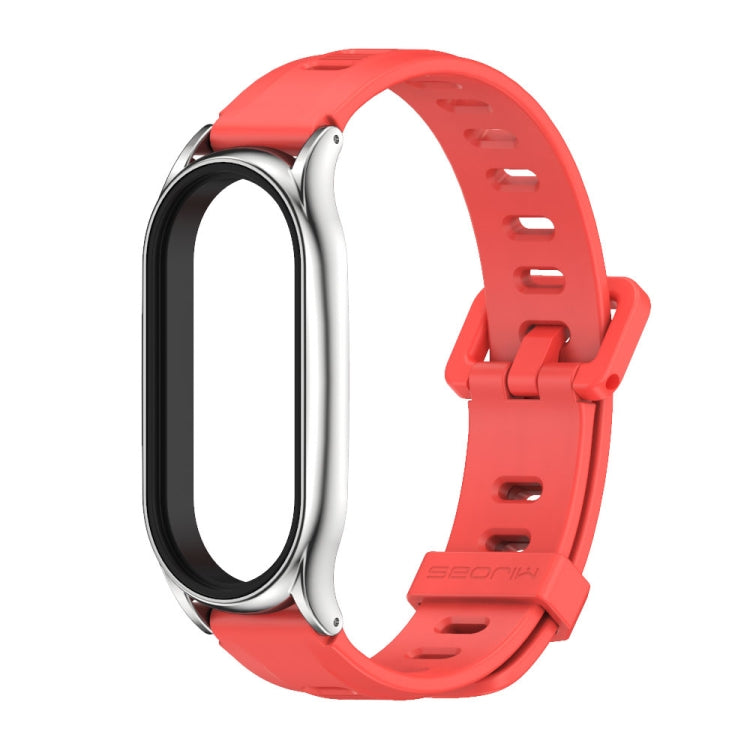 For Xiaomi Mi Band 8 Mijobs Plus Case Flat Hole Silicone Watch Band