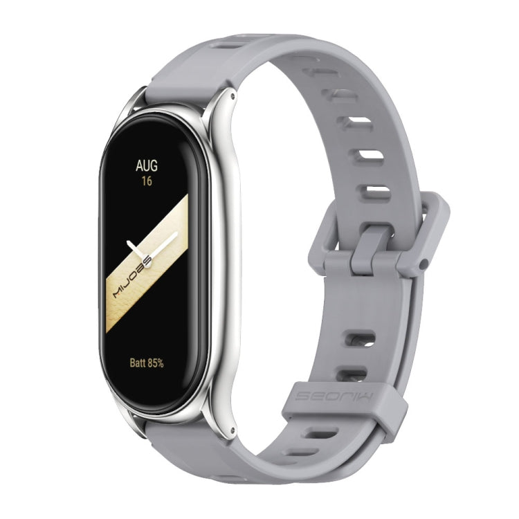 For Xiaomi Mi Band 8 Mijobs Plus Case Flat Hole Silicone Watch Band