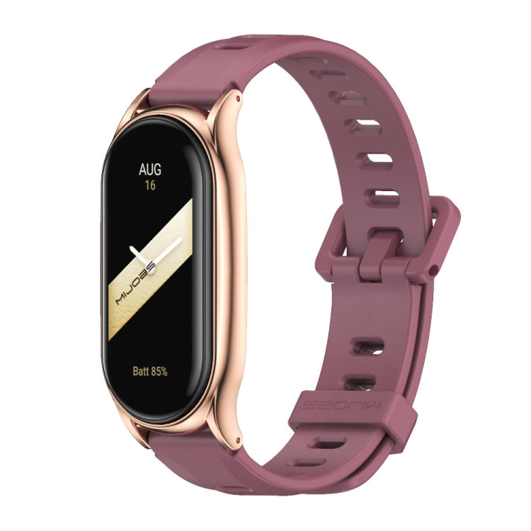 For Xiaomi Mi Band 8 Mijobs Plus Case Flat Hole Silicone Watch Band