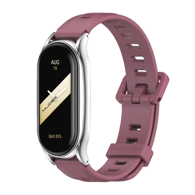 For Xiaomi Mi Band 8 Mijobs Plus Case Flat Hole Silicone Watch Band