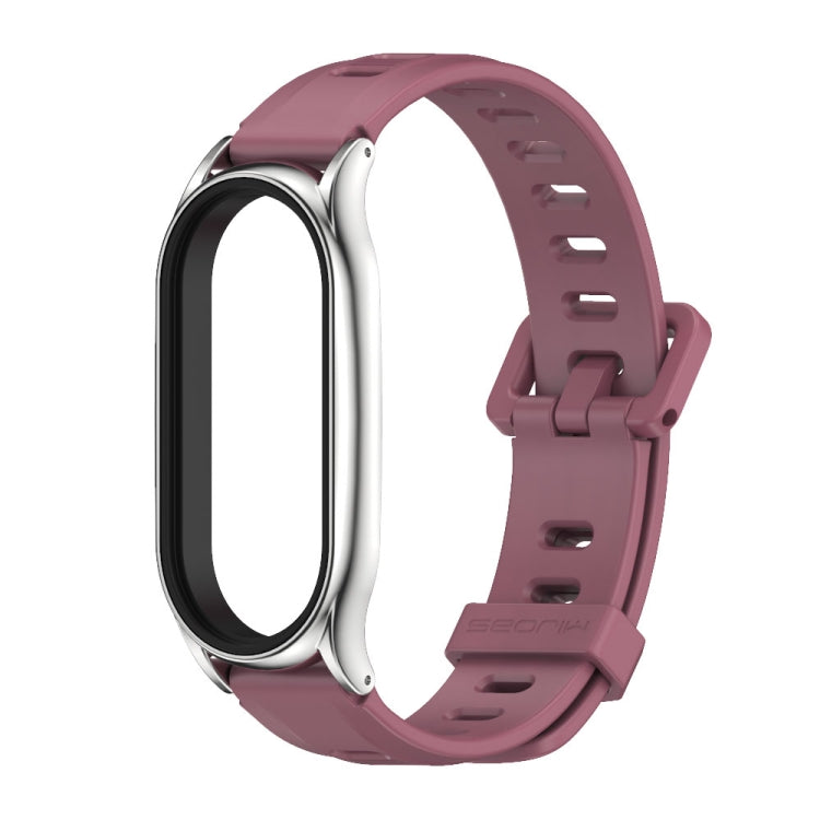 For Xiaomi Mi Band 8 Mijobs Plus Case Flat Hole Silicone Watch Band