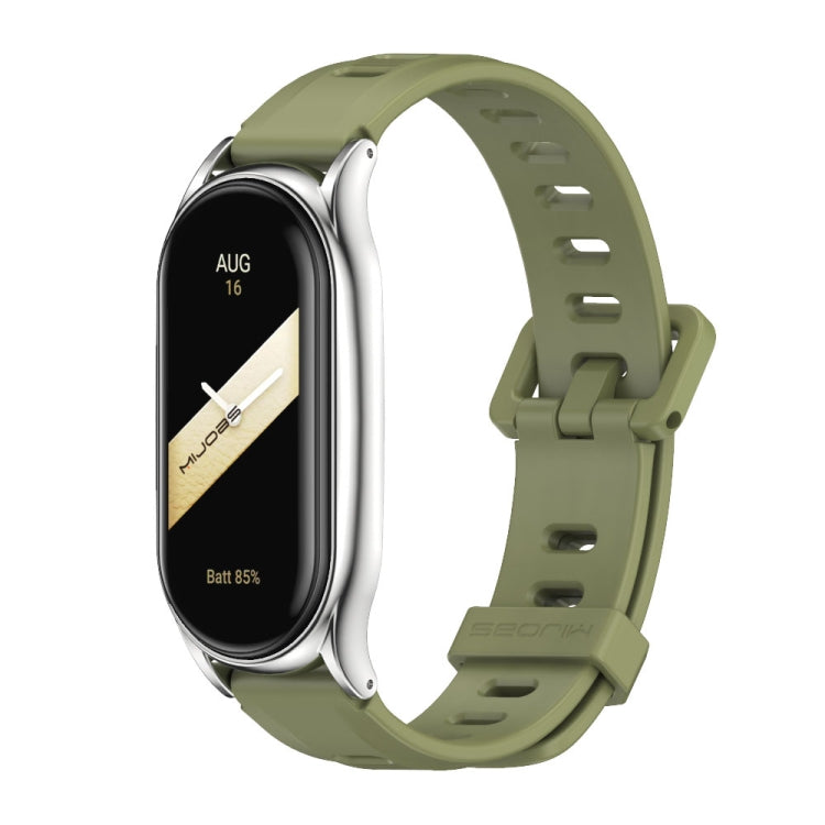 For Xiaomi Mi Band 8 Mijobs Plus Case Flat Hole Silicone Watch Band