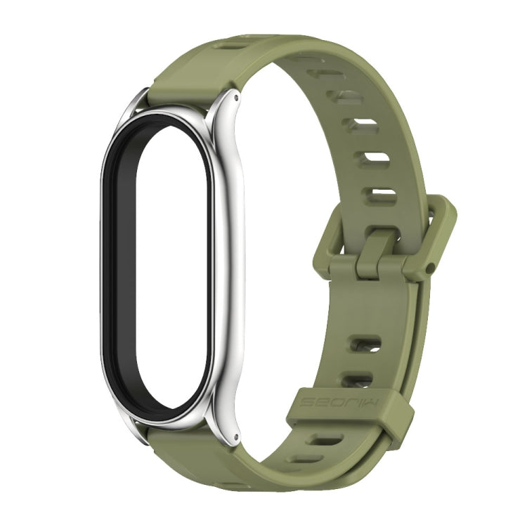 For Xiaomi Mi Band 8 Mijobs Plus Case Flat Hole Silicone Watch Band