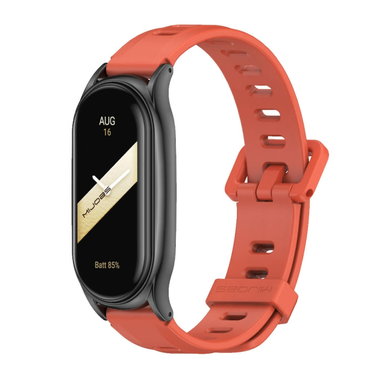 For Xiaomi Mi Band 8 Mijobs Plus Case Flat Hole Silicone Watch Band