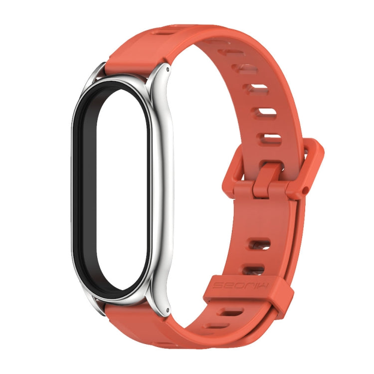 For Xiaomi Mi Band 8 Mijobs Plus Case Flat Hole Silicone Watch Band