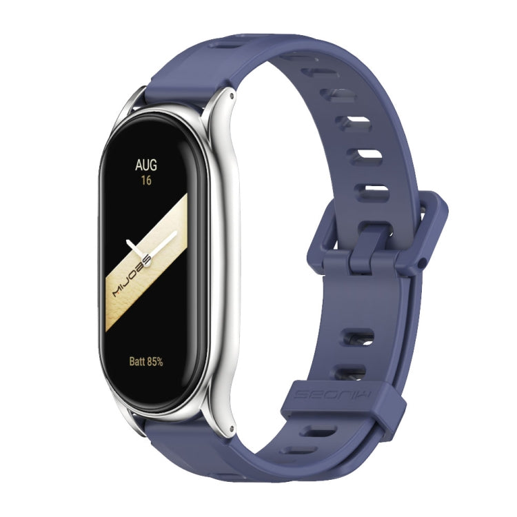 For Xiaomi Mi Band 8 Mijobs Plus Case Flat Hole Silicone Watch Band