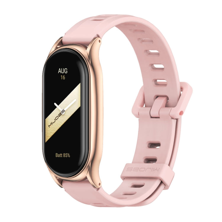 For Xiaomi Mi Band 8 Mijobs Plus Case Flat Hole Silicone Watch Band