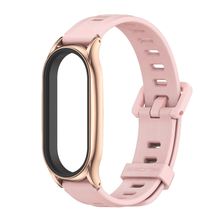For Xiaomi Mi Band 8 Mijobs Plus Case Flat Hole Silicone Watch Band