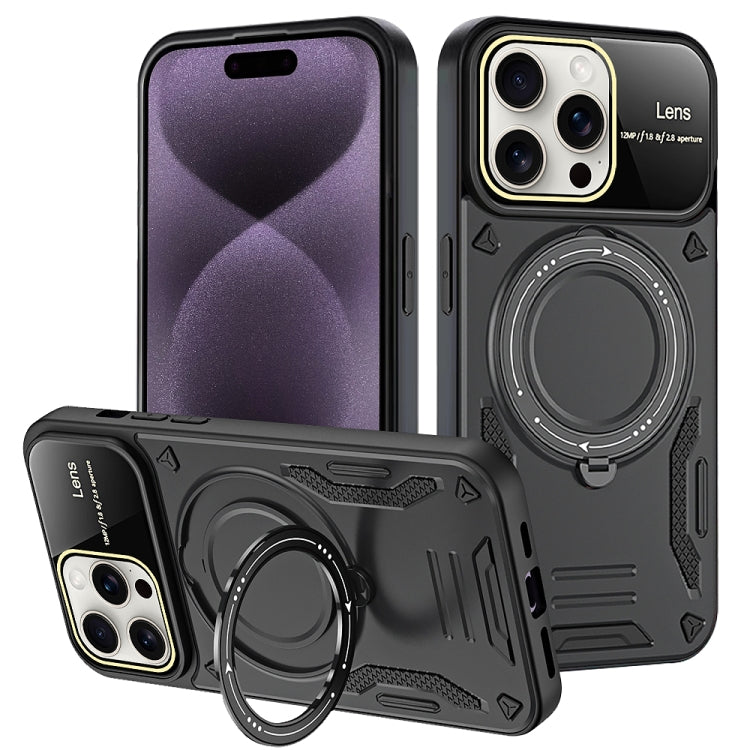 For iPhone 16 Pro Max Large Window MagSafe Holder Phone Case