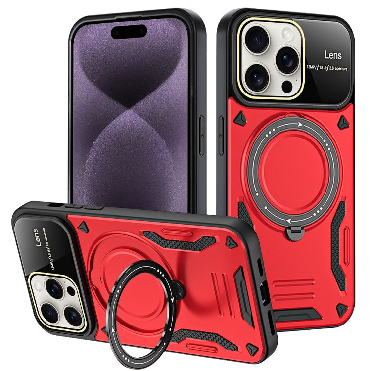 For iPhone 16 Pro Max Large Window MagSafe Holder Phone Case