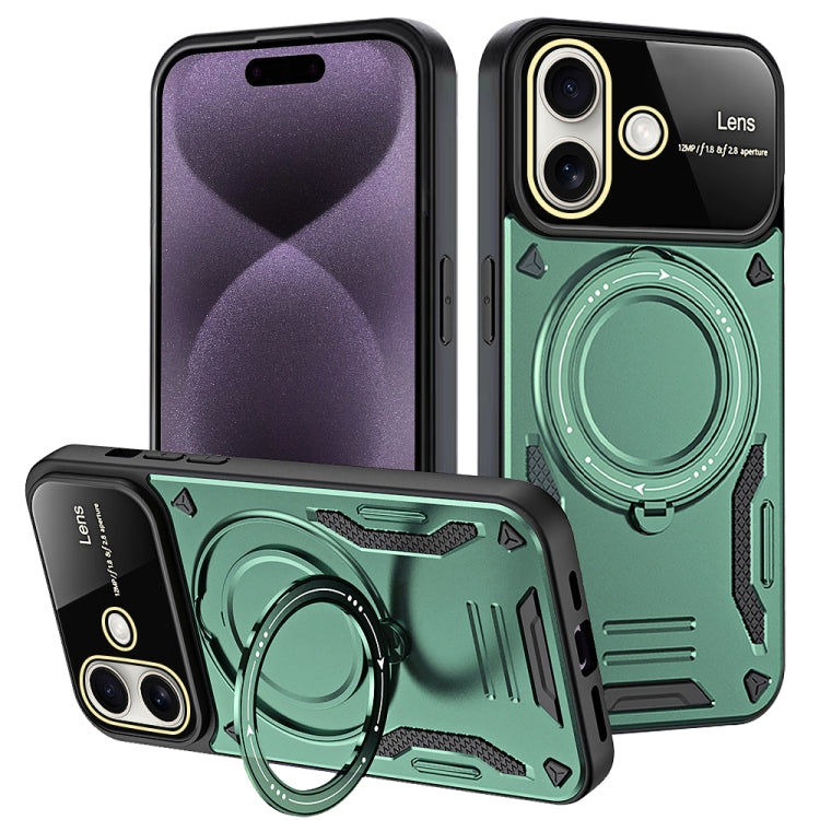 For iPhone 16 Plus Large Window MagSafe Holder Phone Case
