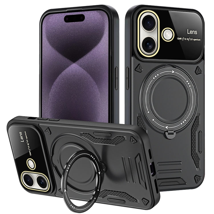 For iPhone 16 Large Window MagSafe Holder Phone Case