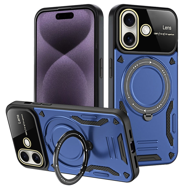 For iPhone 16 Large Window MagSafe Holder Phone Case