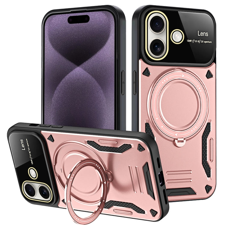 For iPhone 16 Large Window MagSafe Holder Phone Case