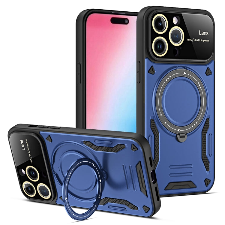 For iPhone 15 Pro Large Window MagSafe Holder Phone Case