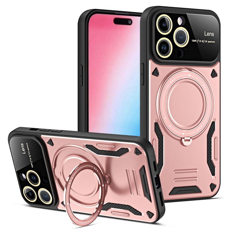 For iPhone 15 Pro Large Window MagSafe Holder Phone Case