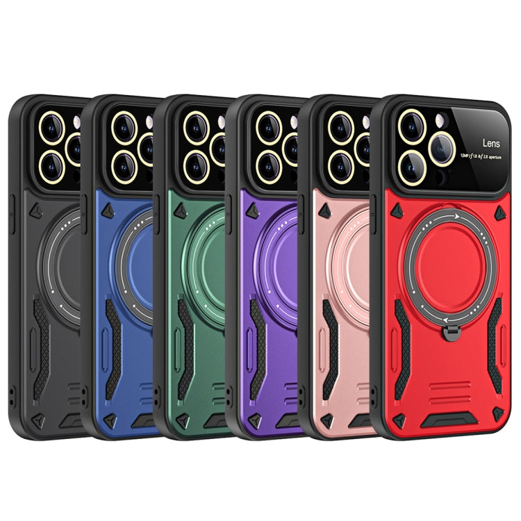 For iPhone 16 Large Window MagSafe Holder Phone Case