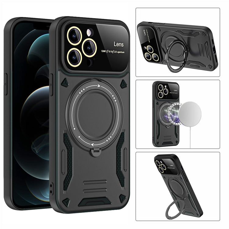 For iPhone 15 Plus Large Window MagSafe Holder Phone Case
