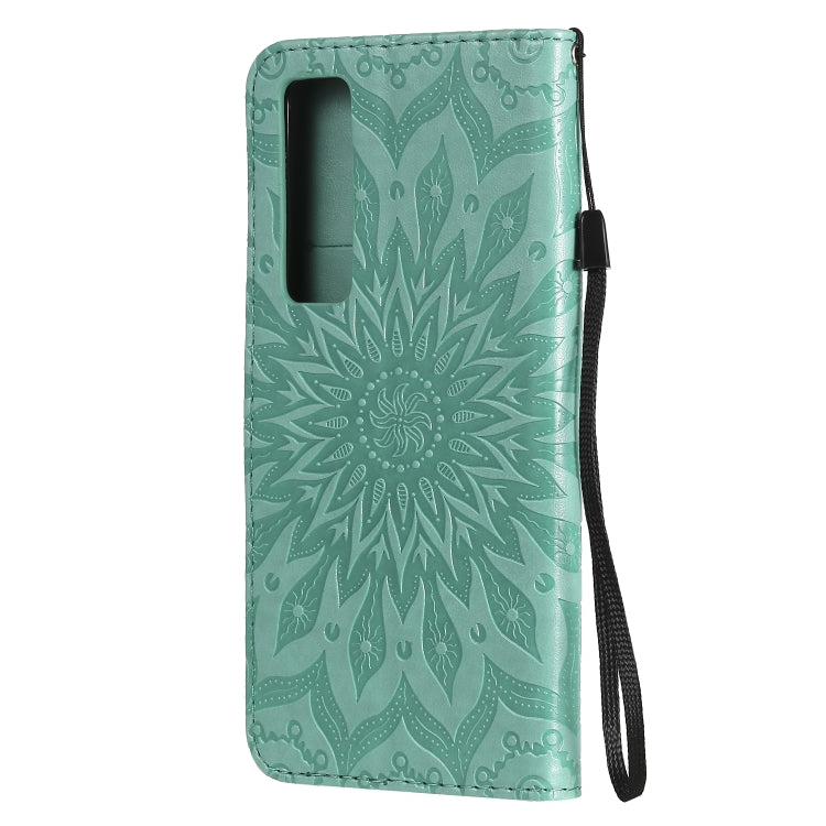 For Huawei Nova 7 Pro 5G Embossed Sunflower Pattern Horizontal Flip PU Leather Case with Holder & Card Slots & Wallet & Lanyard