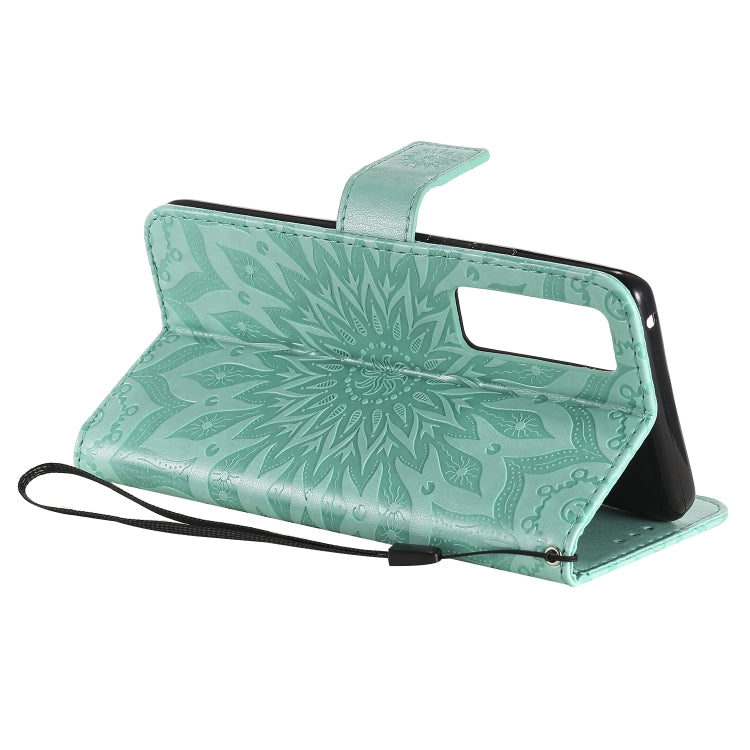 For Huawei Nova 7 Pro 5G Embossed Sunflower Pattern Horizontal Flip PU Leather Case with Holder & Card Slots & Wallet & Lanyard